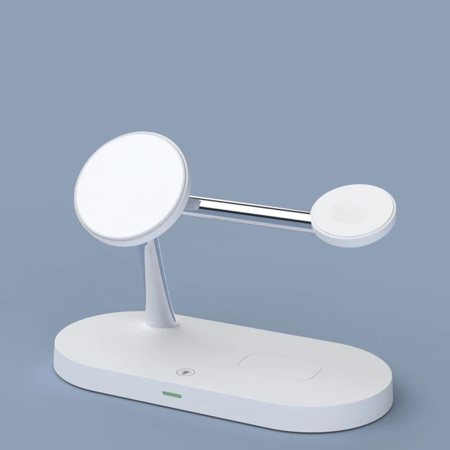 Бездротовий зарядний пристрій Tech-Protect A12 3-in-1 15W White with MagSafe (6216990211850)