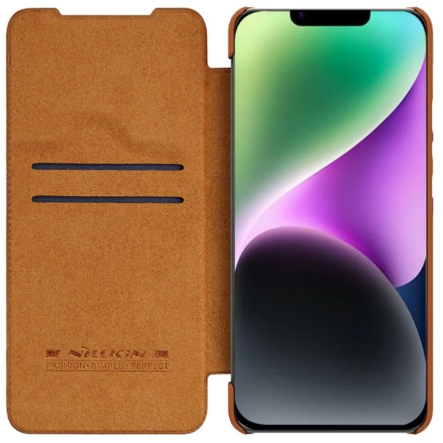 Чохол Nillkin Qin Pro для iPhone 14 Plus Brown (6902048248984)