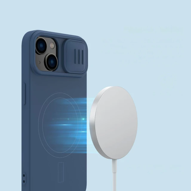 Чохол Nillkin Camshield Magnetic Silicone для iPhone 14 Plus Blue with MagSafe (6902048249462)