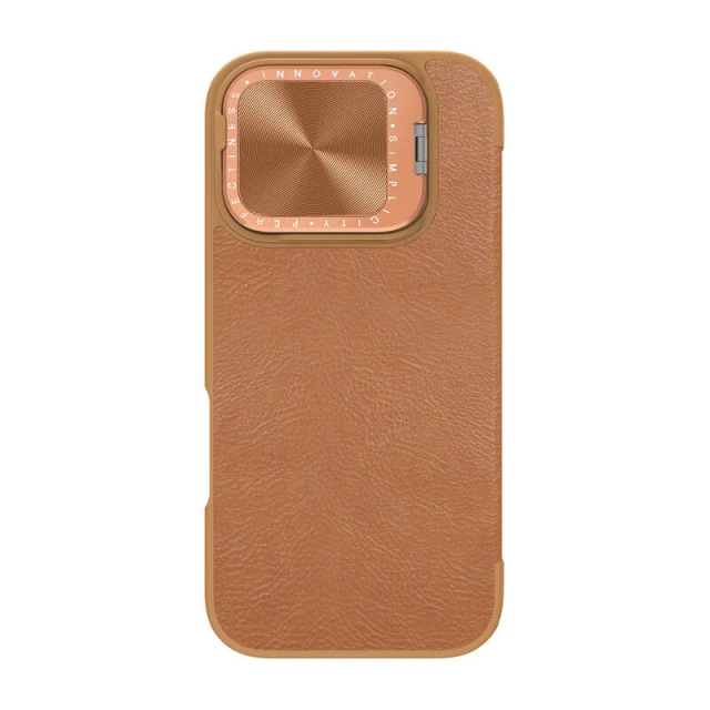 Чохол Nillkin Qin Prop Leather для iPhone 16 Brown (6902048281943)