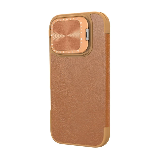 Чохол Nillkin Qin Prop Leather для iPhone 16 Brown (6902048281943)