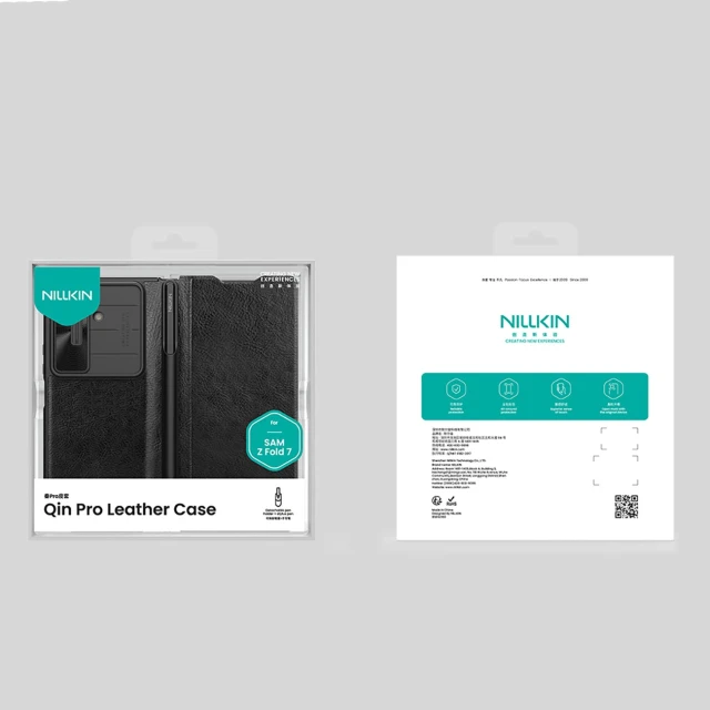 Чохол Nillkin Qin Pro для Samsung Galaxy Z Fold 7 Black (6902048298842)