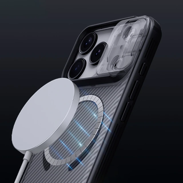 Чохол Nillkin CamShield Pro Magnetic для iPhone 17 Pro Max Transparent Black with MagSafe (6902048303935)