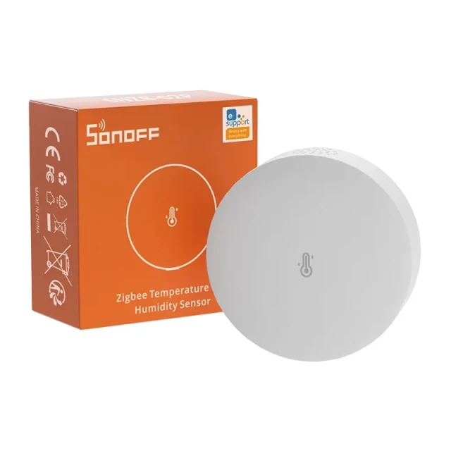 Розумний датчик температури та вологості ZigBee Sonoff SNZB-02P (круглий) (SNZB-02P)