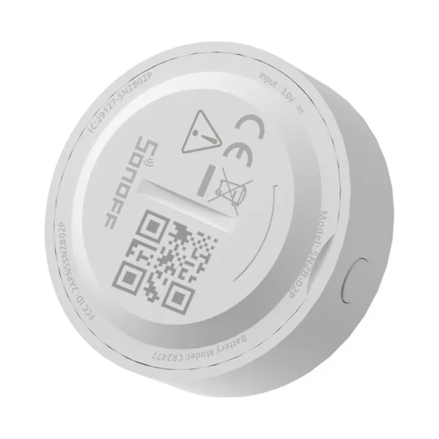 Розумний датчик температури та вологості ZigBee Sonoff SNZB-02P (круглий) (SNZB-02P)