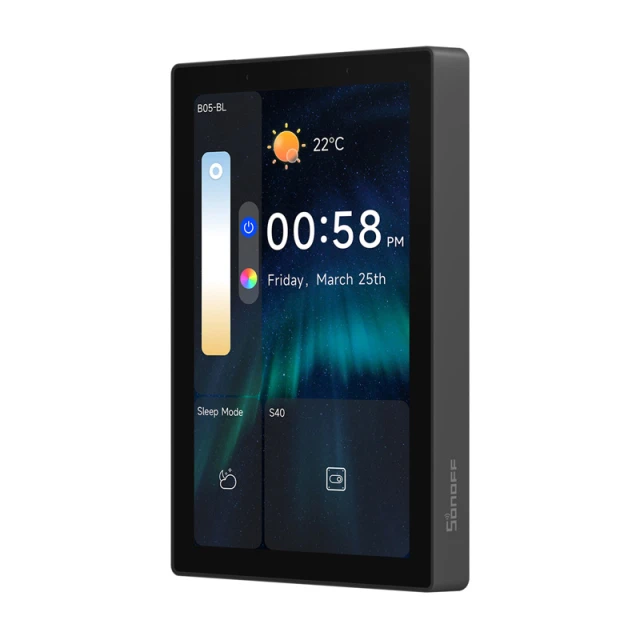 Панель керування WiFi/Bluetooth/ZigBee Matter SONOFF NSPanel Pro 120 Black (NSPanel120PB)