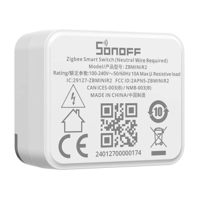 Розумний міні перемикач ZigBee SONOFF ZBMINIR2 (ZBMINIR2)