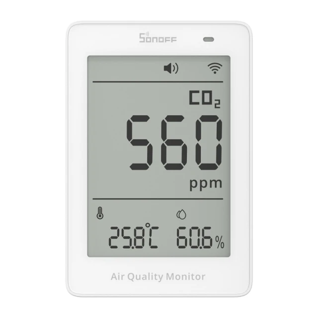 Вимірювач якості повітря WiFi LCD Sonoff AirGuard CO2 (SAWF-08P)