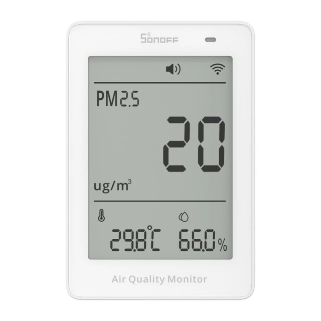 Вимірювач якості повітря WiFi LCD Sonoff AirGuard PM2.5 (SAWF-07P)