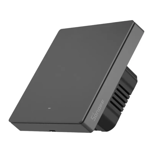 Розумний 1-канальний Wi-Fi настінний вимикач Sonoff M5-1C-86 Black (M5-1C-86M)