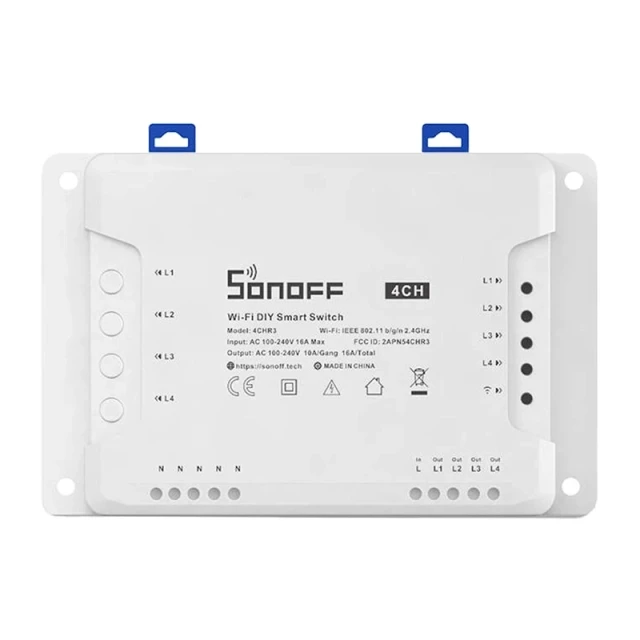 Реле Sonoff 4CHR3 Wi-Fi 4-канальне White (M0802010003)
