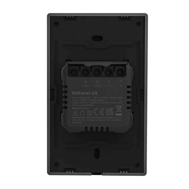 Розумна панель керування WiFi Sonoff NSPanel-US Black 120mm (NSPanel-US)