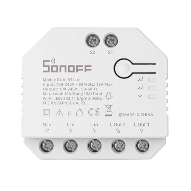Умный переключатель Wi-Fi Sonoff Dual R3 Lite (DUALR3 Lite)