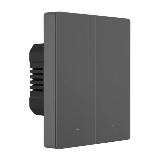 Розумний 2-канальний Wi-Fi настінний вимикач Sonoff M5-2C-80 Black (6920075777079)