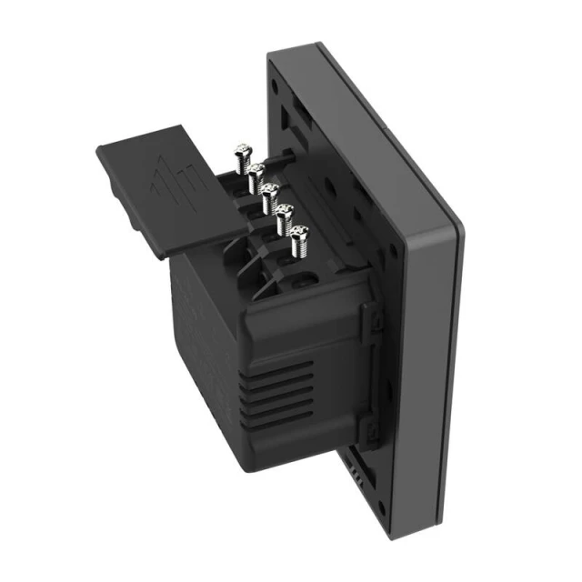 Розумний 2-канальний Wi-Fi настінний вимикач Sonoff M5-2C-80 Black (6920075777079)