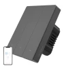 Розумний 3-канальний Wi-Fi настінний вимикач Sonoff M5-3C-80 Black (6920075777086)