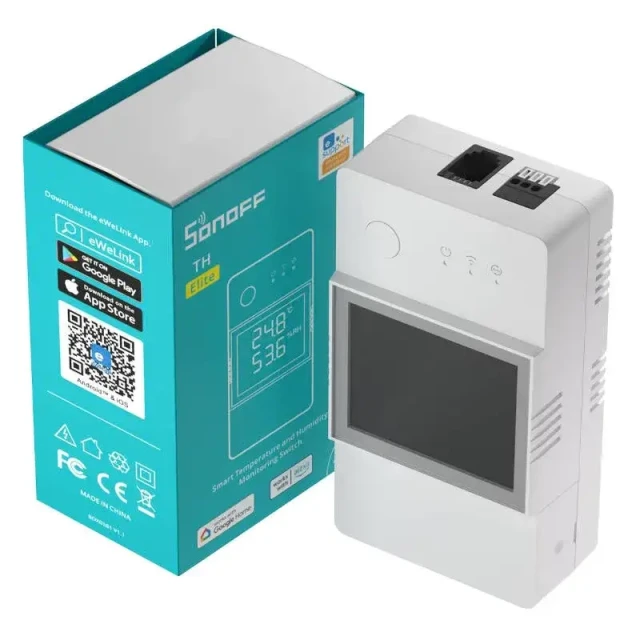 Wi-Fi реле Sonoff TH Elite 16A RJ9 White (THR316D)