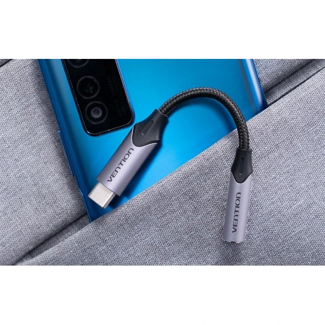 Перехідник Vention USB-C на 3.5 мм з DAC алюмінієвий 1 м (6922794751125)