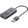 Зовнішня звукова карта з регулюванням гучності Vention 1 м USB 2.0 (6922794754676)