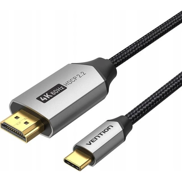 Кабель Vention USB-C to HDMI 4K@60Hz в обплетенні 2 м Gray (6922794765160)