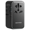 Універсальний мережевий адаптер Vention 100 Вт GaN 1x USB-A 3x USB-C Black (6922794784710)
