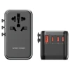 Універсальний мережевий адаптер Vention 100 Вт GaN 1x USB-A 3x USB-C Black (6922794784710)