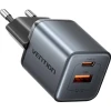 Мережевий зарядний пристрій Vention 30 Вт GaN 1x USB-A 1x USB-C FEWH0-EU Black (6922794789074)