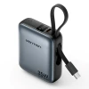 Портативний зарядний пристрій Vention 10000 mAh 35 Вт PD з вбудованим кабелем USB-C Gray (6922794789180)