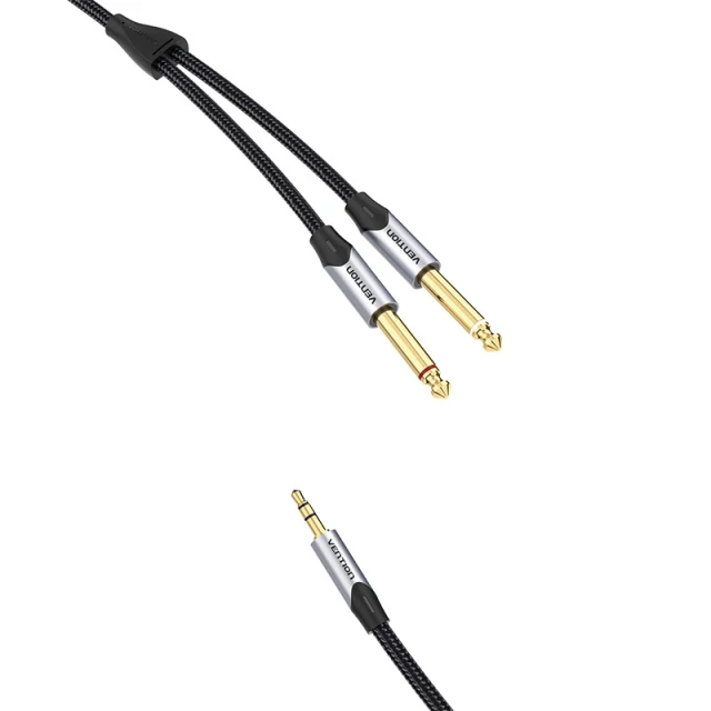 Кабель аудіо Vention mini jack 3.5mm на 2x jack 6.35mm 8m (BARHK)