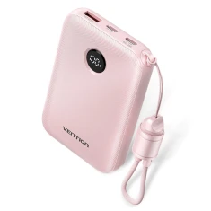 Портативний зарядний пристрій Vention FKAP0-C 10000 mAh 2x USB-C 1x USB-A з дисплеєм 22,5W Pink (6922794791299)