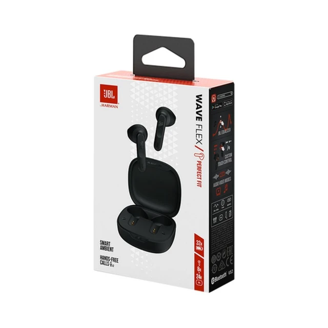Навушники бездротові вакуумні JBL Wave Flex Black (6925281953484)