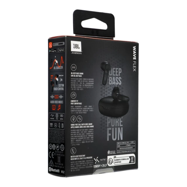 Навушники бездротові вакуумні JBL Wave Flex Black (6925281953484)