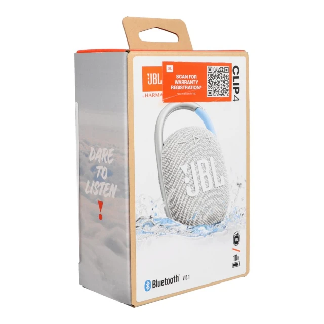 Бездротова колонка JBL Clip 4 Eco White (6925281967597)