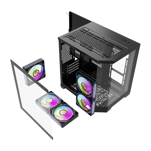 Корпус комп'ютерний Darkflash FT350 + 5 вентиляторів ARGB Black