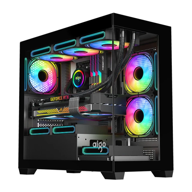 Корпус компьютерный Darkflash C218M + 6 вентиляторов ARGB Black