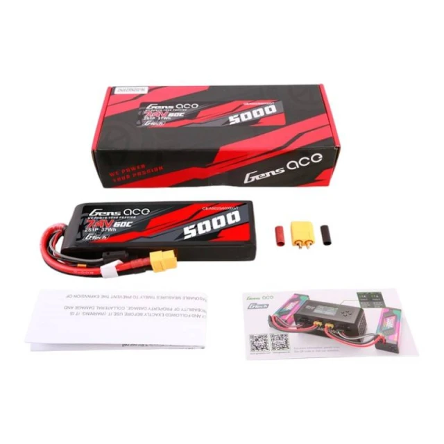 Акумулятор GENS ACE G-Tech 5000mAh 7.4V 60C 2S1P XT60 (GEA502S60X6GT)