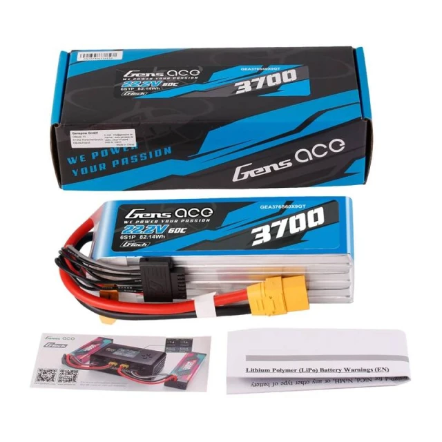 Аккумулятор Gens Ace G-Tech 3700mAh 22.2V 6S1P XT90 (GEA376S60X9GT)