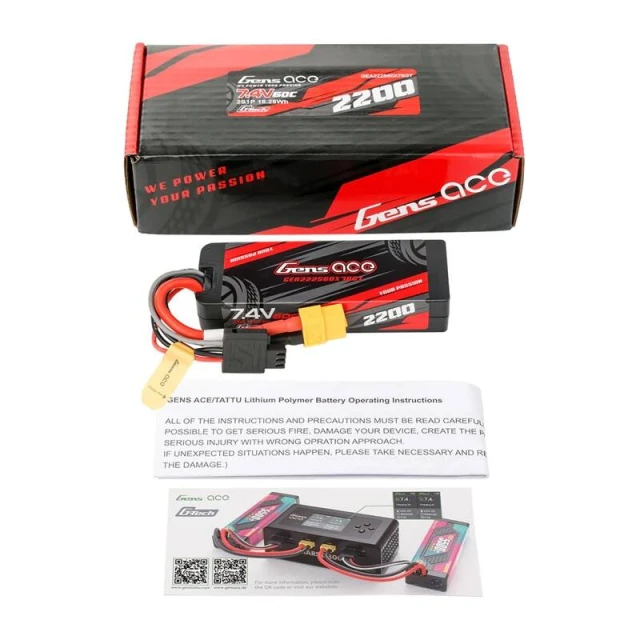 Акумулятор Gens ace G-Tech 2200mAh 7.4V 60C 2S1P XT60 Hardcase (GEA222S60X76GT)