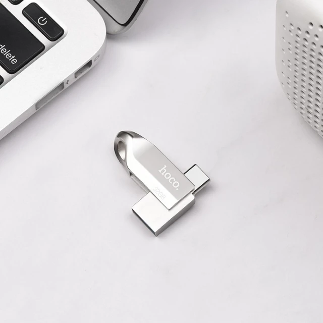 Флешка Hoco UD8 32GB USB 3.0 USB A + USB C Silver (6931474713391)