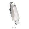 Флешка Hoco UD8 64GB USB 3.0 USB A + USB C Silver (6931474713407)