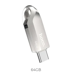 Флешка Hoco UD8 64GB USB 3.0 USB A + USB C Silver (6931474713407)