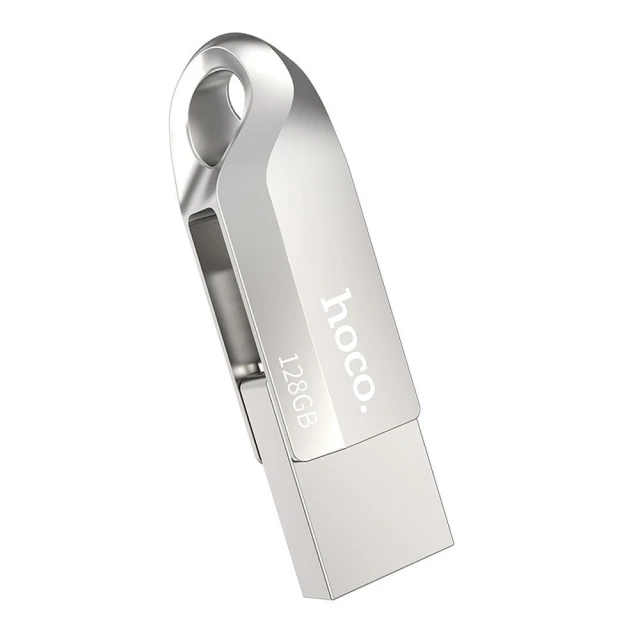 Флешка Hoco UD8 128GB USB 3.0 USB A + USB C Silver (6931474713414)