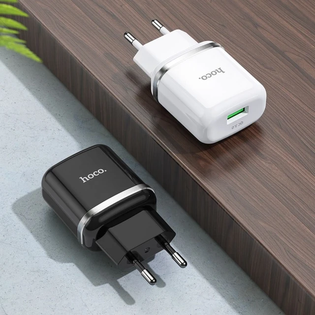 Мережевий зарядний пристрій Hoco N3 USB A QC3.0 3A 18W White (6931474729354)
