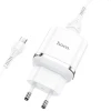 Мережевий зарядний пристрій Hoco N3 USB A QC3.0 3A 18W + кабель USB A to Micro USB White (6931474729378)