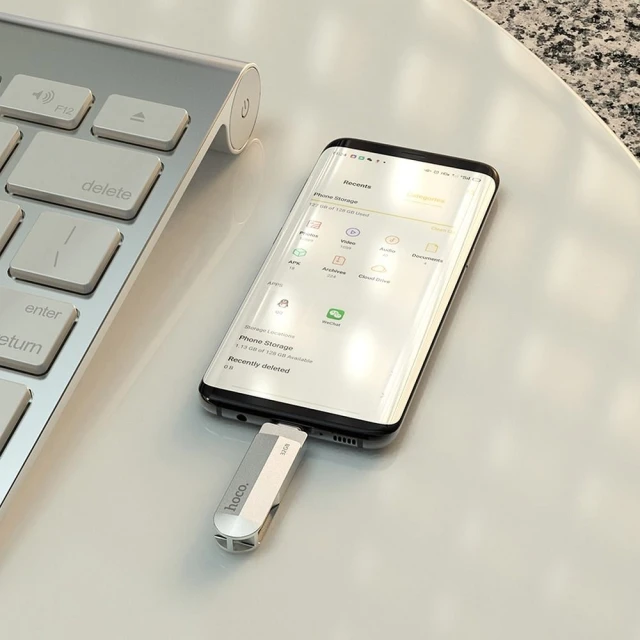 USB-флешка Hoco UD10 64GB USB 3.0 (USB A + USB C) Silver (6931474738660)