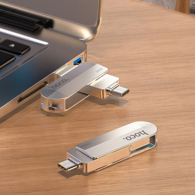 USB-флешка Hoco UD10 64GB USB 3.0 (USB A + USB C) Silver (6931474738660)