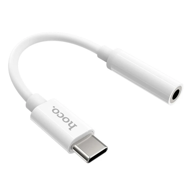 Адаптер Hoco LS30 AUX USB C to Jack 3.5mm White (6931474739346)