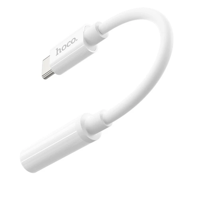 Адаптер Hoco LS30 AUX USB C to Jack 3.5mm White (6931474739346)