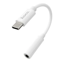 Адаптер Hoco LS30 AUX USB C to Jack 3.5mm White (6931474739346)