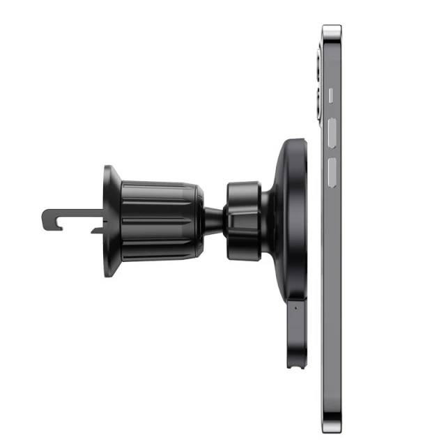Автотримач Hoco CA85 бездротова зарядка 15W на дефлектор Black (6931474745484)